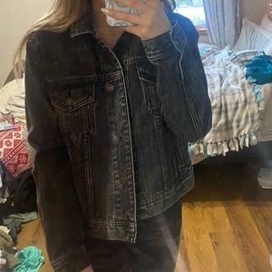 Black washed denim jacket